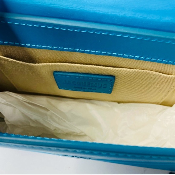 Jacquemus Le Grand Rond (LARGE ROUND) Blue Leather Bag NWT & Authentic - Picture 9 of 17